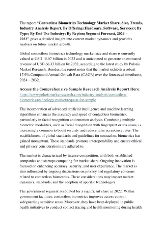 Contactless Biometrics Technology Market Size Worth $66.33 Billion By 2032