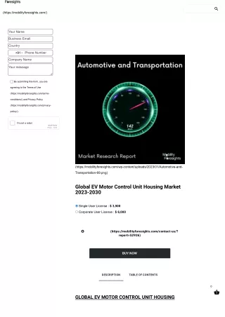 Global EV Motor Control Unit Housing Market 2023-2030
