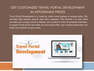 Get Customized Travel Portal Development in Affordable Price
