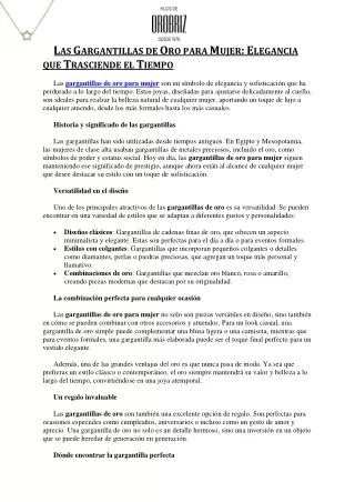 Las Gargantillas de Oro para Mujer