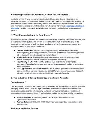 Career Opportunities in Australia_ A Guide for Job Seekers