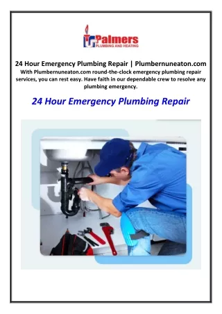24 Hour Emergency Plumbing Repair | Plumbernuneaton.com
