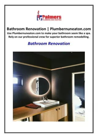 Bathroom Renovation | Plumbernuneaton.com