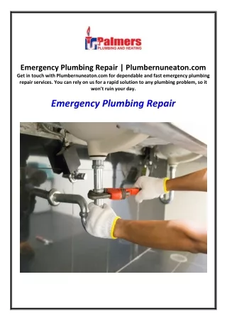 Emergency Plumbing Repair | Plumbernuneaton.com