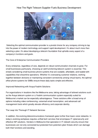 HowTheRightTelecomSupplierFuelsBusinessDevelopment