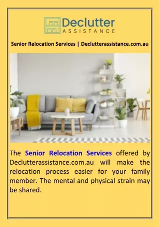 Senior Relocation Services  Declutterassistance.com.au