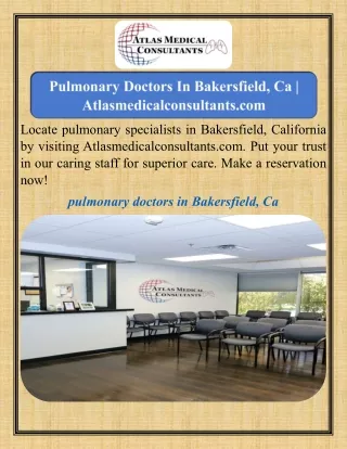 Pulmonary Doctors In Bakersfield, Ca   Atlasmedicalconsultants.com