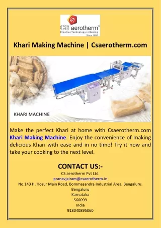 Khari Making Machine  Csaerotherm.com