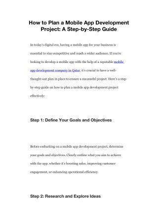 How to Plan a Mobile App Development Project: A Step-by-Step Guide