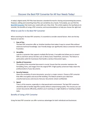 Best PDF Converter