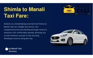 Shimla to Manali Taxi Fare