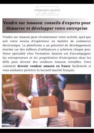 Vendre sur Amazon: conseils d'experts pour démarrer et développer votre entrepri