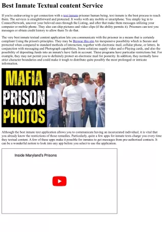 Most effective Inmate Text Assistance