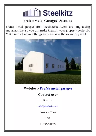 Prefab Metal Garages   Steelkitz