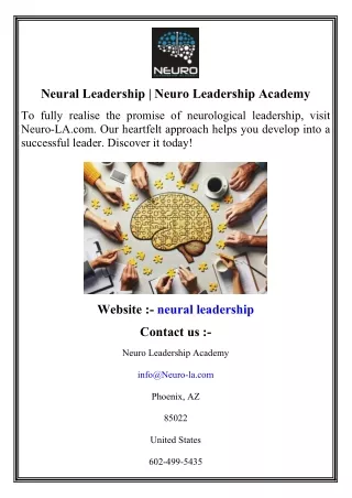 Neural Leadership   Neuro Leadership Academy