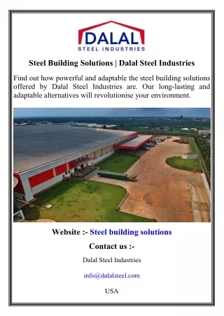 Steel Building Solutions   Dalal Steel Industries