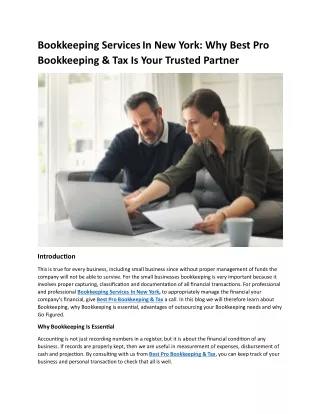 Bookkeeping Services In New York Why Best Pro Bookkeeping & Tax Is Your Trusted Partner