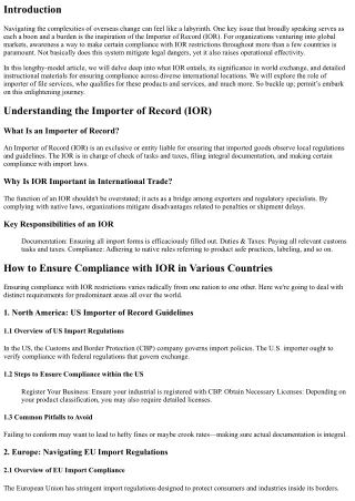 How to Ensure Compliance with IOR in Various Countries