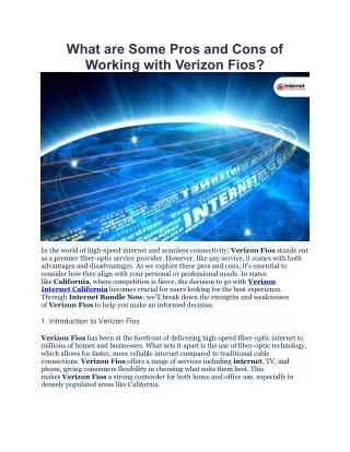 What are Some Pros and Cons of Working with Verizon Fios
