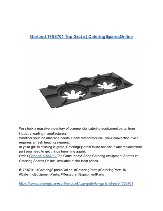 Garland 1758701 Top Grate  CateringSparesOnline