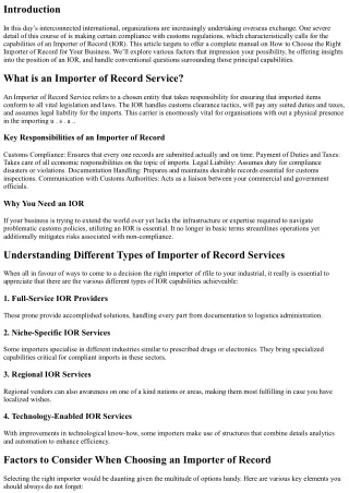 How to Choose the Right Importer of Record for Your Business