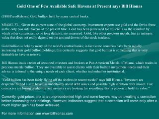 gold one of few available safe havens at present says bill h