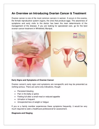 An Overview on Introducing Ovarian Cancer & Treatment