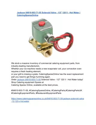 Jackson 04810-003-71-55 Solenoid Valve - 1_2_ 120 V - Hot Water _ CateringSparesOnline
