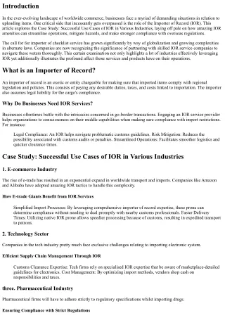 Case Study: Successful Use Cases of IOR in Various Industries