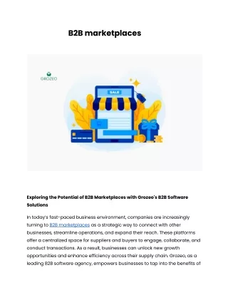 B2B marketplaces