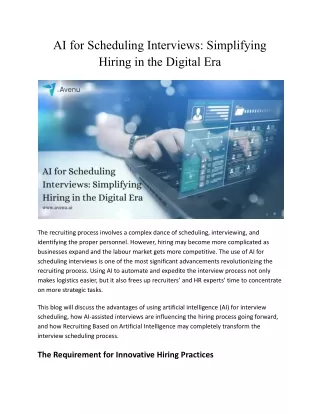 AI for Scheduling Interviews_ Simplifying Hiring in the Digital Era