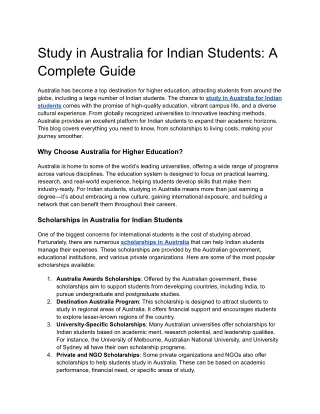 Study in Australia for Indian Students_ A Complete Guide