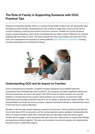 The Role of Family in Supporting Someone with OCD Practical Tips