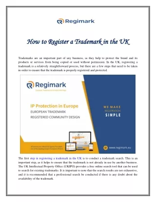How to Register a Trademark in the UK