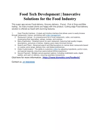 Food Tech Development