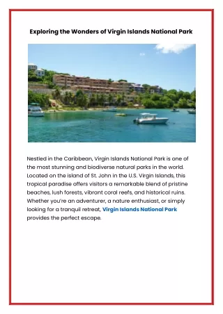 Exploring the Wonders of Virgin Islands National Park