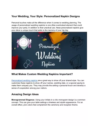 Your Wedding, Your Style_ Personalized Napkin Designs