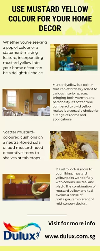 Use mustard yellow colour for your home decor