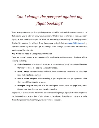 Can I change the passport against my flight booking.docx