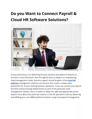 Do you Want to Connect Payroll & Cloud HR Software Solutions_