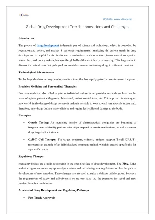 Global Drug Development Trends Innovations and Challenges