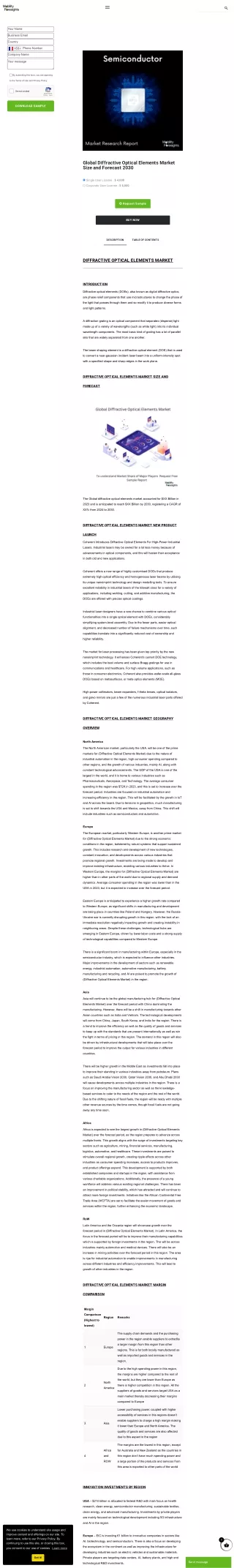 Global Diffractive Optical Elements Market Trends 2030