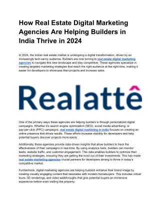 Trusted Real Estate Marketing Agency | Realatte