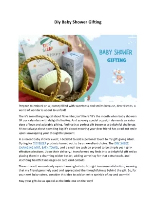 Diy Baby Shower Gifting