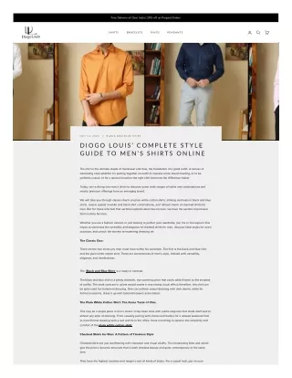 Diogo Louis’ Complete Style Guide to Men’s Shirts Online