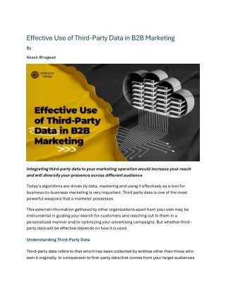 Effective Use of Third-Party Data in B2B Marketing