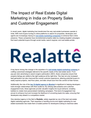 Trusted Real Estate Marketing Agency | Realatte