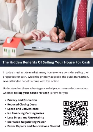 The Hidden Benefits Of Selling Your House For Cash