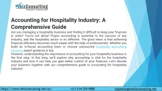 Accounting for Hospitality Industry