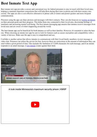 Best Inmate Text App